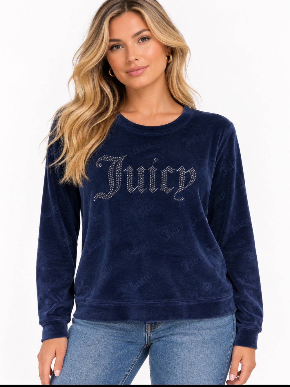 Juicy Couture Navy Velour Top‎ - Size S
